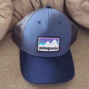 Patagonia blue trucker style hat